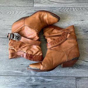 Women's Tan Leather Ankle Boots